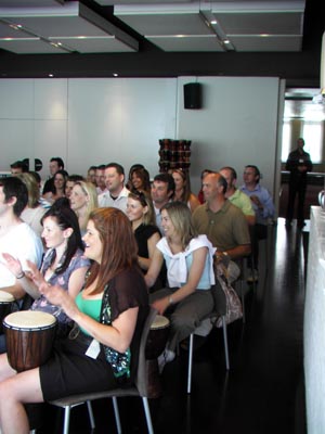 Sony Pictures Home Entertainment Staff Day The Establishment Sydney interactive drumming teambuilding